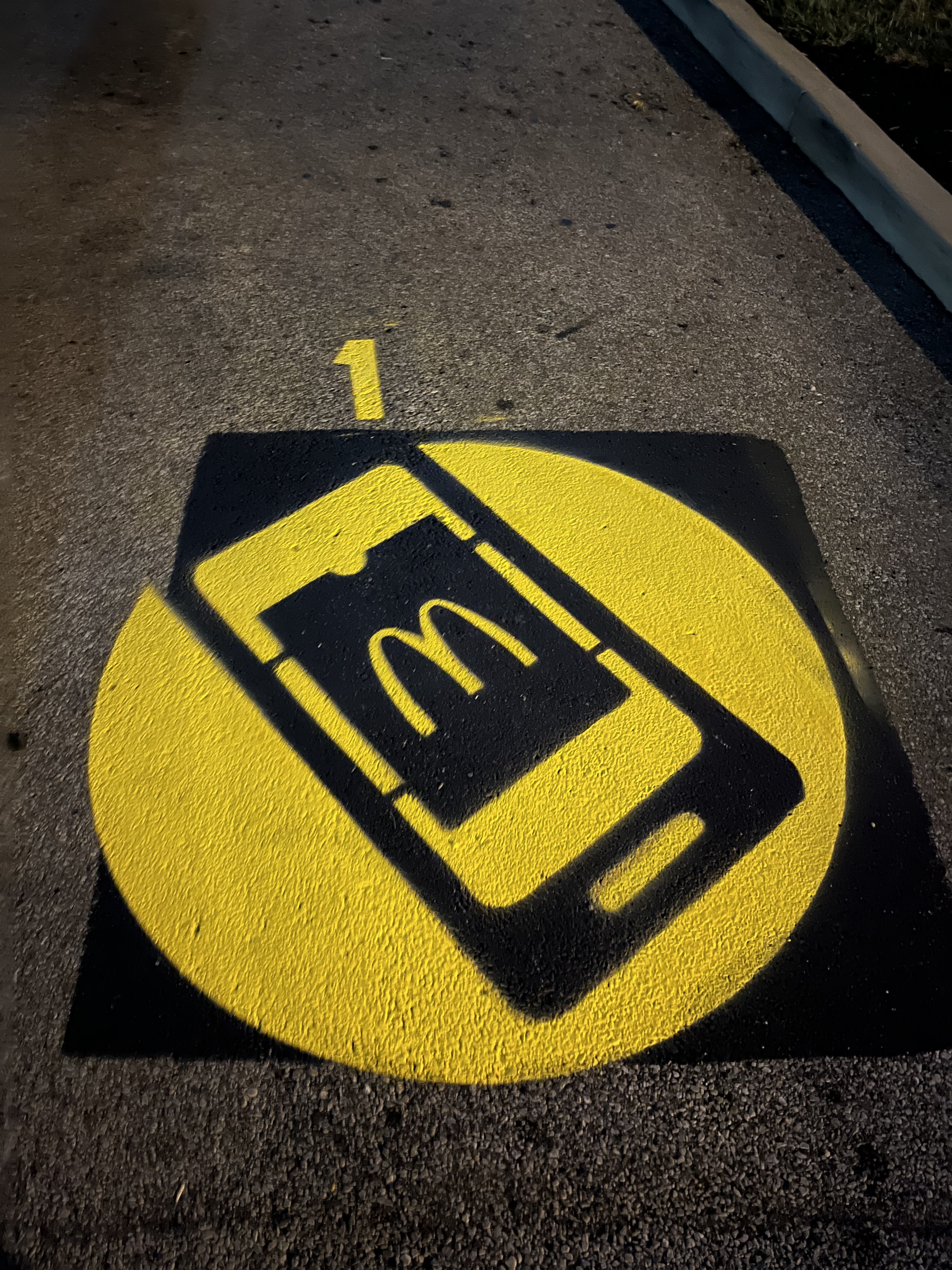 Phone symbol painted on asphalt